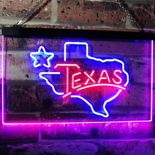 State of Texas Dual LED Neon Light Sign